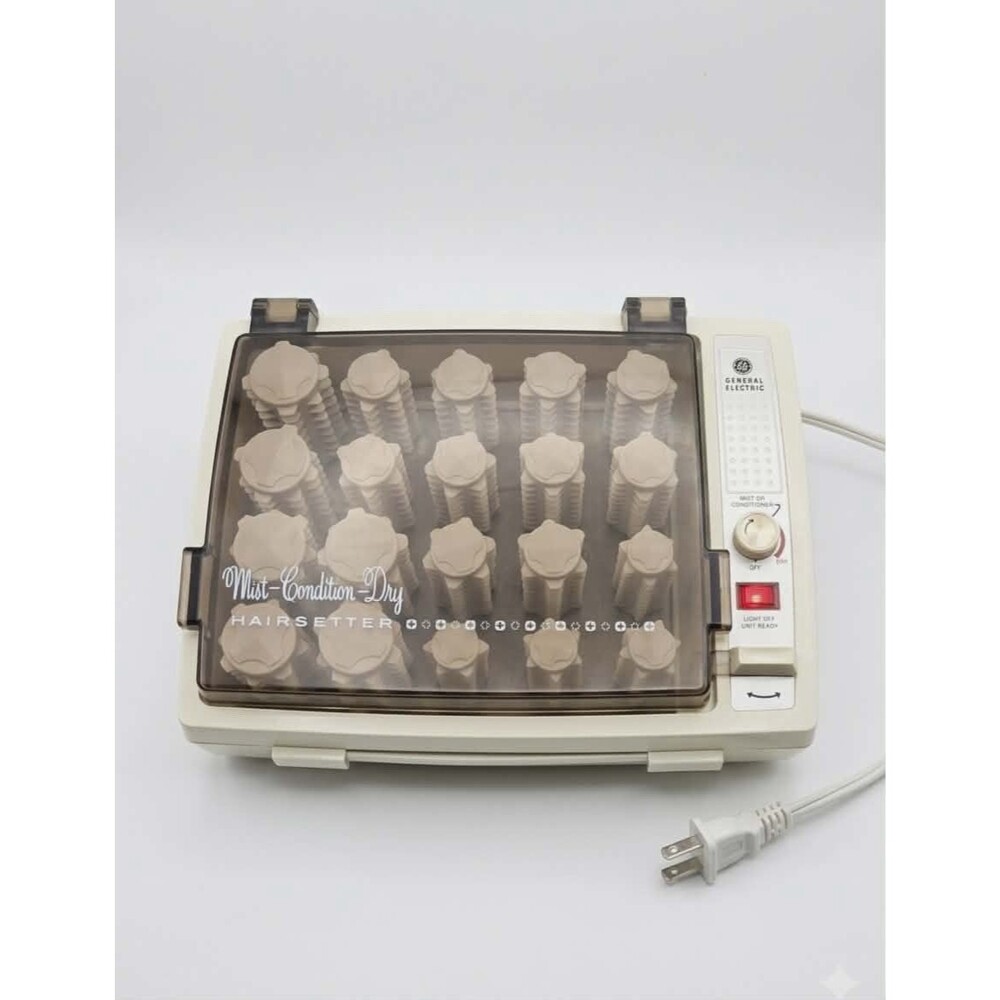 Vtg General Electric Mist Dry Hairsetter Hot Rollers B2HCD-4 Hot Rollers WORKS